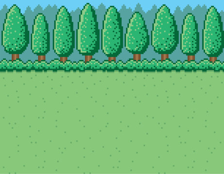 RPG風ドット絵　背景　森