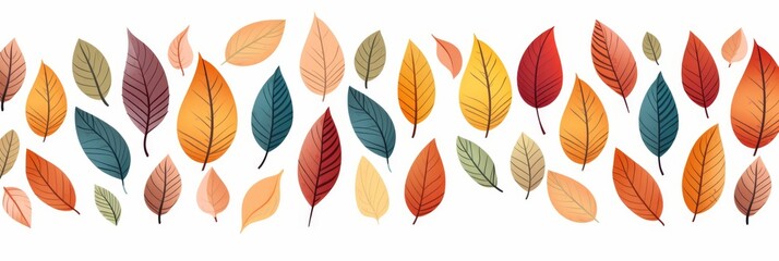 Autumn leaves pattern - obrazy, fototapety, plakaty