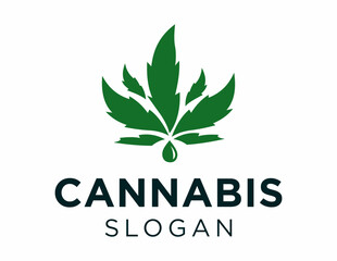 Logo about Cannabis created using the CorelDraw application. on a white background.