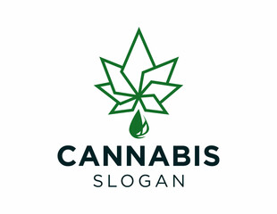 Logo about Cannabis created using the CorelDraw application. on a white background.