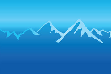 Vector landscape with blue of mountains