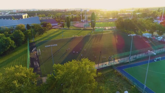 Football Field Mosir Torun Boisko Aerial View Poland
