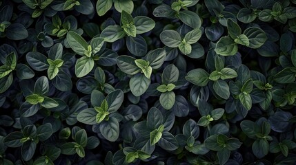 intricate pattern of small, dark green leaves, providing a detailed and captivating natural texture.