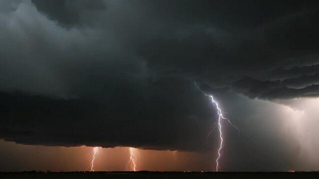 dark clouds with lightning strikes, footage, 4k footage, videos, video clip, short video