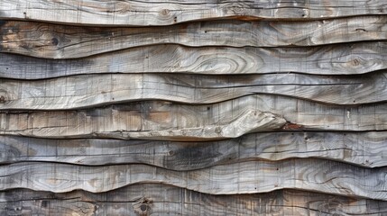 A rustic wall texture with waves carved into reclaimed barn wood.  - obrazy, fototapety, plakaty