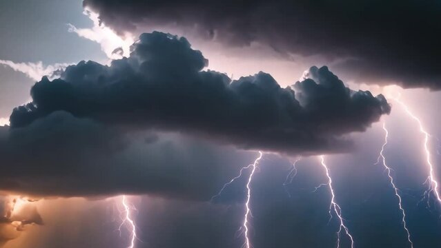 dark clouds and lightning, footage, 4k footage, videos, video clip, short video