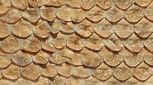 A seamless pattern of lizard skin, with small, overlapping scales in varying shades of desert browns and tans. The texture is detailed and realistic, suitable for a nature-themed banner.