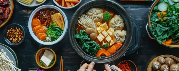 Vegetarian hotpot a culinary celebration of color