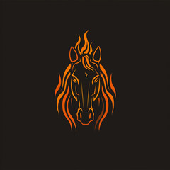 Elegant Horse Logo with Black Background