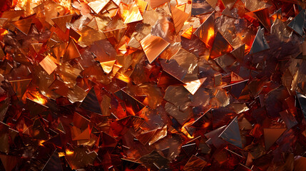 Sharp shards of glass glitter in a sunlit pile, a dangerous beauty.