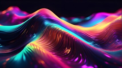 Fractal designs are mesmerizing illustrations that play with light and color,  - obrazy, fototapety, plakaty