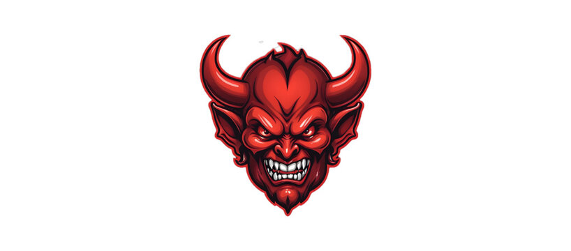 Red Skull of devil cartoon vector icon image