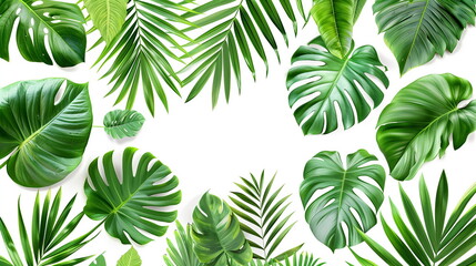 Fototapeta na wymiar palm leaves tropical on white background