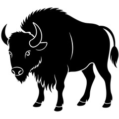 bison silhouette vector illustration,head of a bull,Bison characters,Holiday t shirt,Hand drawn trendy Vector illustration,bison svg face,bison on black background