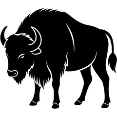 bison silhouette vector illustration,head of a bull,Bison characters,Holiday t shirt,Hand drawn trendy Vector illustration,bison svg face,bison on black background