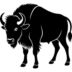 bison silhouette vector illustration,head of a bull,Bison characters,Holiday t shirt,Hand drawn trendy Vector illustration,bison svg face,bison on black background