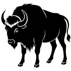 bison silhouette vector illustration,head of a bull,Bison characters,Holiday t shirt,Hand drawn trendy Vector illustration,bison svg face,bison on black background