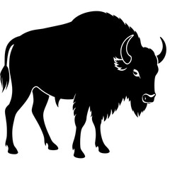 bison silhouette vector illustration,head of a bull,Bison characters,Holiday t shirt,Hand drawn trendy Vector illustration,bison svg face,bison on black background