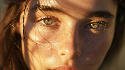 A close-up photo of a woman with beautiful eyes