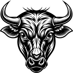        Bullhead silhouette  vector illustration.
