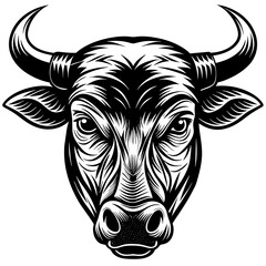        Bullhead silhouette  vector illustration.
