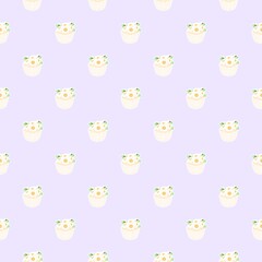 seamless pattern with bee and flower cupcakes