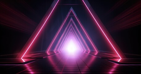 vibrant neon triangle portal