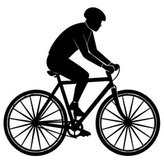 A set of bicycle cyclists riding their bikes in silhouette vector illustration,head of a bull,bike characters,Holiday t shirt,Hand drawn trendy Vector illustration,helmet,riding bicycle on black backg