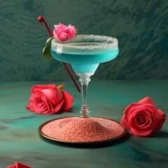 "Rose-Garnished Cocktail"