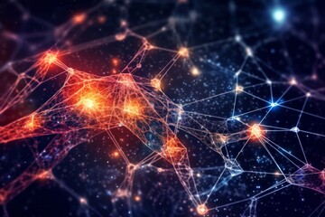 Obraz premium Deep Learning as a specialized form of machine learning that uses neural networks to analyze and extract patterns from large datasets 