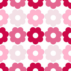 Seamless pattern with gradient pink flowers