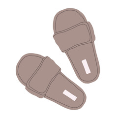 Comfy domestic slippers. Home soft and cozy footwear, textile house slippers flat vector illustration. Indoor footwear