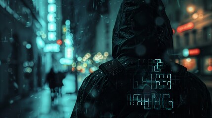 A digital countdown timer ticks down behind the hacker.