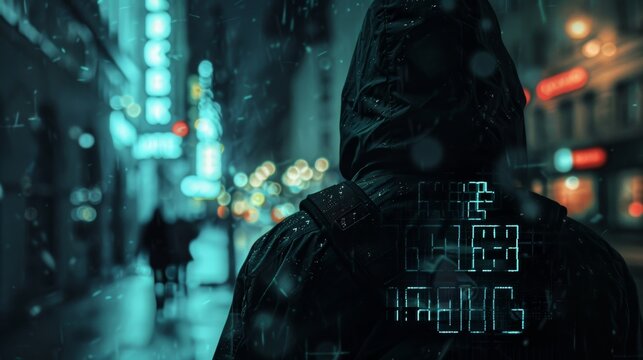 A digital countdown timer ticks down behind the hacker.