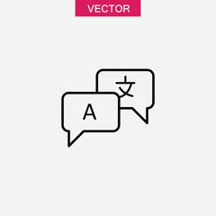 Language translation icon, simple liner symbol illustration on white background..eps