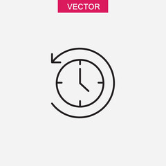 History, clock with arrow around icon.time back outline  sign flat illustration Vector graphics..eps