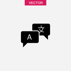 Language translation icon, vector flat simple illustration..eps