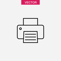 printer line icon, outline sign flat trendy style flat symbol on white background..eps
