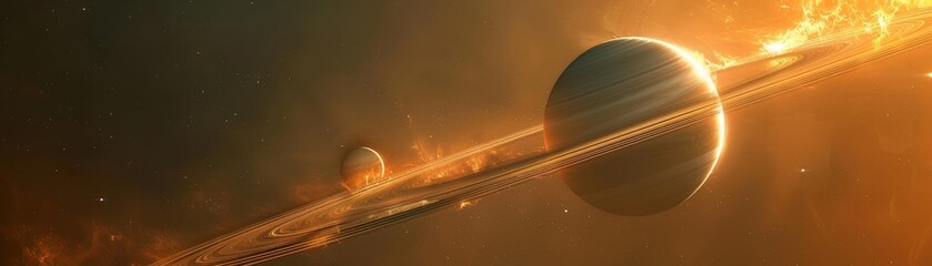 planet Saturn with its rings 