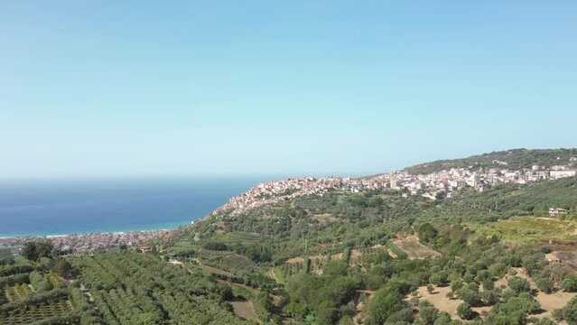 Aerial video of Italian Medieval village of Gerace, Calabria