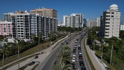 busy Bayfront Blvd in Sarasota, Florida
