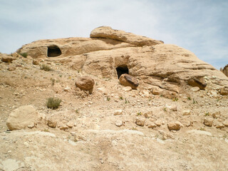 One of Nabataean burial sites in the Petra Historic Reserve near the city of Wadi Musa which...