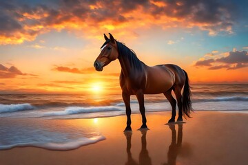 horse on the beach