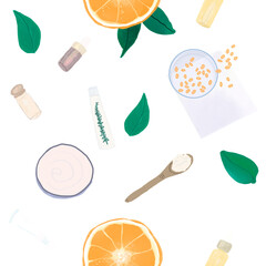 pattern with cosmetics