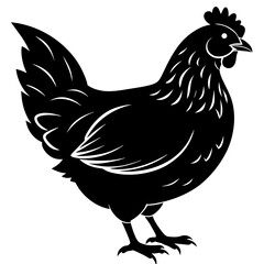hen and rooster silhouette vector illustration,Pet,chicken characters,Holiday t shirt,Hand drawn trendy Vector illustration,Egg  on black background