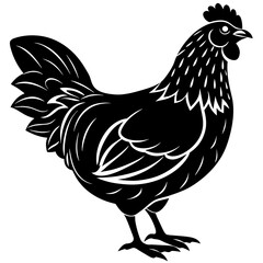 hen and rooster silhouette vector illustration,Pet,chicken characters,Holiday t shirt,Hand drawn trendy Vector illustration,Egg  on black background