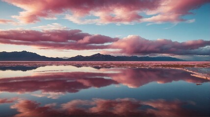 Obraz premium pink clouds reflect in the water