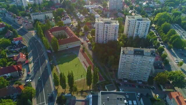 Elementary School Zielona Gora Szkola Boisko Aerial View Poland