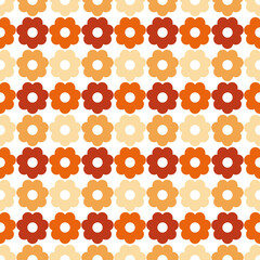 Seamless pattern with gradient orange flowers