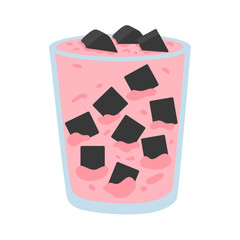 Cincau or Grass jelly (Mesona chinensis). Popular during the month of Ramadan in Indonesia